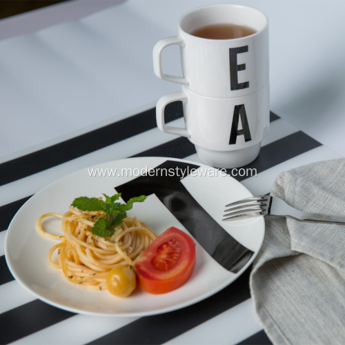 New Designs Rectangular White Porcelain Dinner Plate for Restaurant